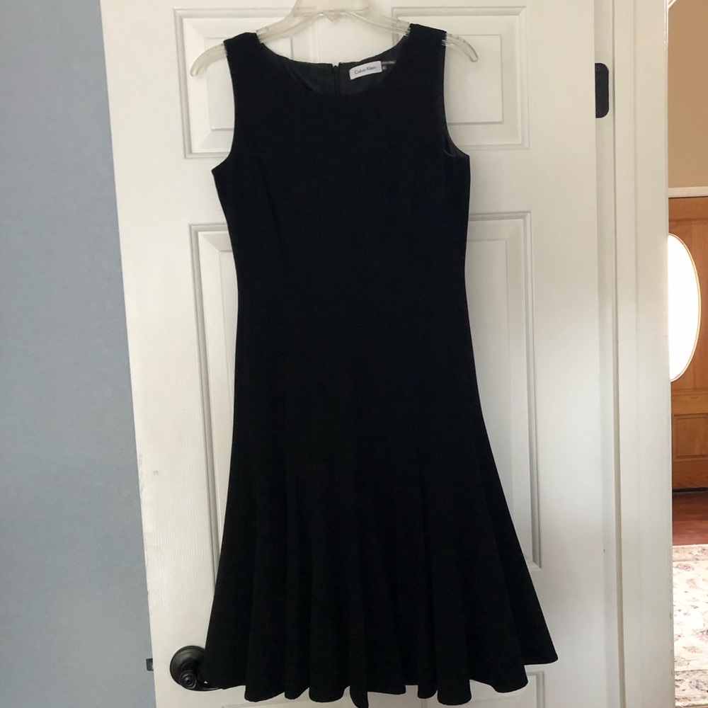 CALVIN KLEIN Black Dress, Fit & Flare, Size 4, EUC